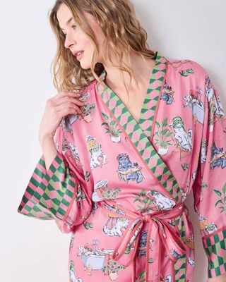 Spa Day - Eco Satin Robe - Pink Polish