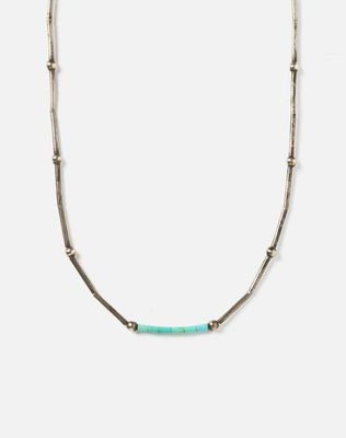 60s Liquid Silver Turquoise Choker