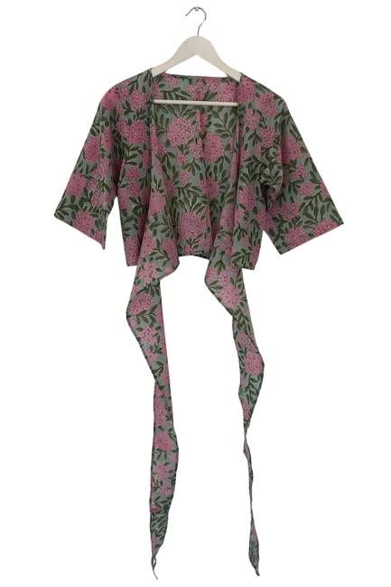 NEW! Block print Wrap Top No. 108