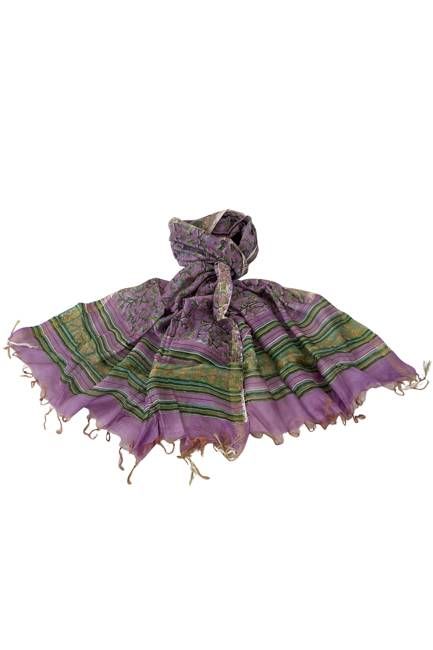 Chanderi Silk Cotton Blockprint Stole No. 16 Jodhpur Edit