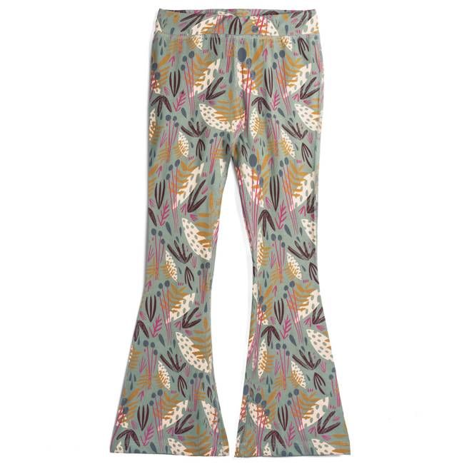 Kids Leggings: Organic Cotton Flared Yoga Pants: Whimsy