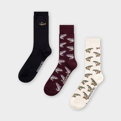 DEDICATED - Socks Fish 3-pack