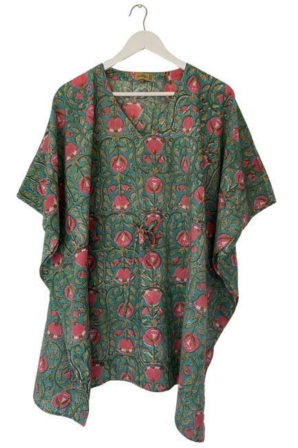 NEW! Block print Kaftan Short No.71