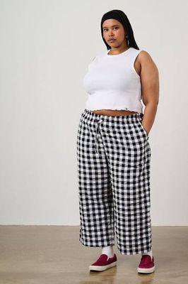 Chuck - Baumwollhose mit weitem Beinschnitt in Schwarz und Weiß mit Gingham