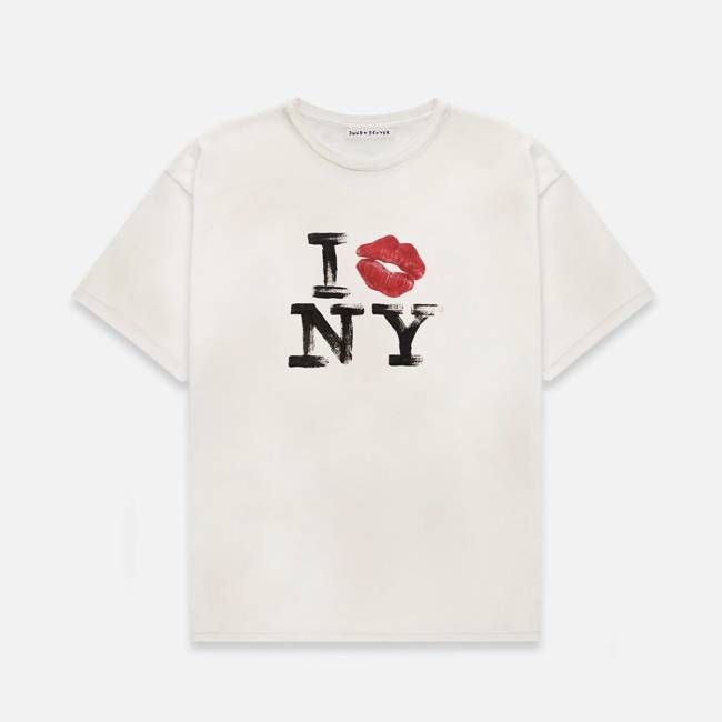 I Kiss NY Vintage White T-Shirt