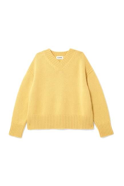 Raye British Wool V Neck Sweater Butter