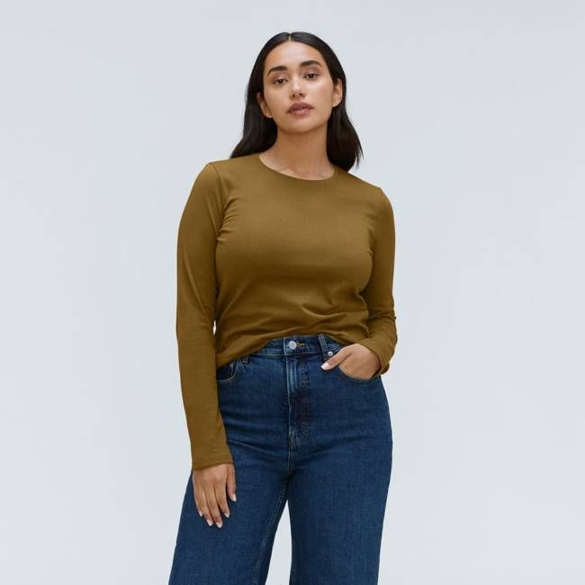 The Organic Cotton Long-Sleeve Crew | Tapenade