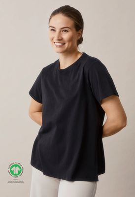 Maternity t-shirt with nursing access - Black