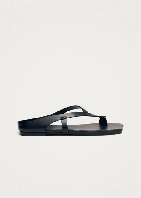 Dawn Black Leather Sandals