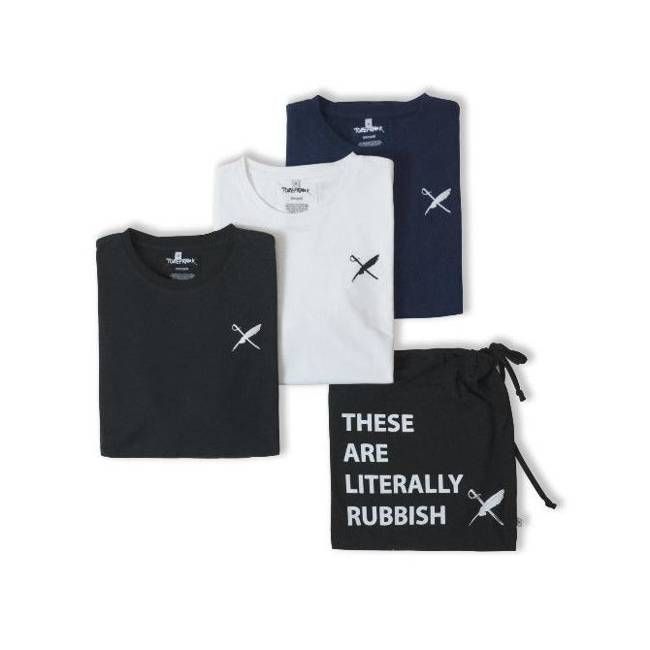 UNISEX BROWER 3 PACK TEE IN BLACK/WHITE/NAVY