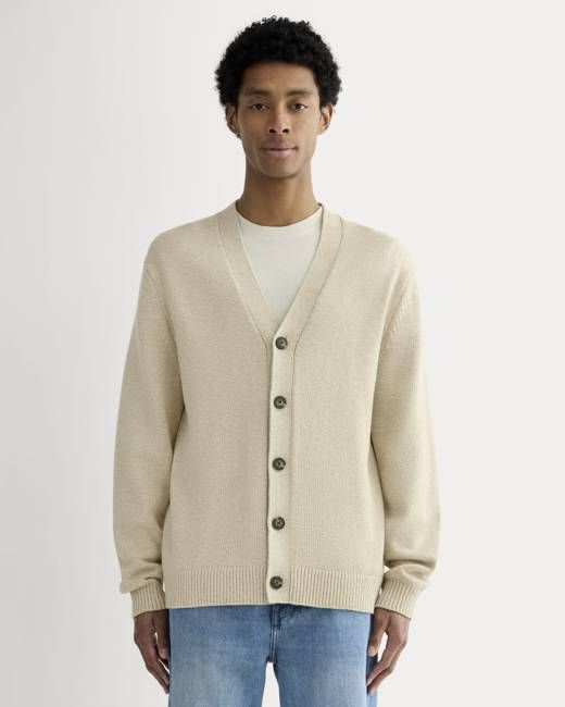 The Classic Cardigan in Everyday Cotton | Desert Sand / Natural