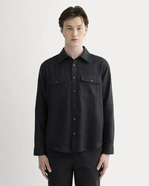 The Linen Utility Shirt | Black