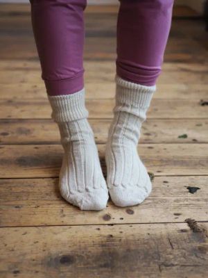 alpaca socks / chalk — Noctu