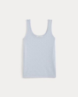 Lace-Trimmed Tank in Fine Linen | Skywriting