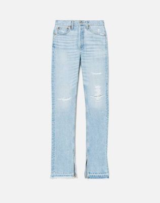 High Rise Skinny Boot - Mended Aquamarine