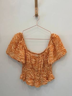 Sample Sale Top in Orange Zebra