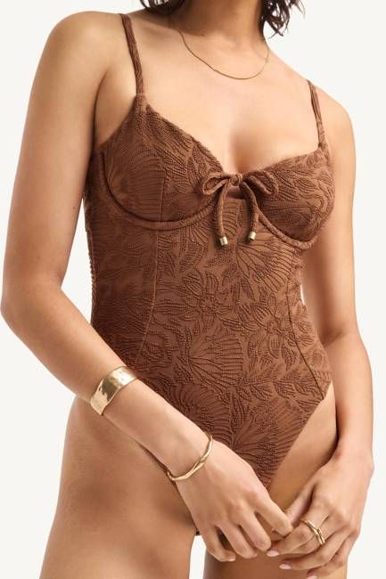 Ada Underwire One Piece - Garden Jacquard