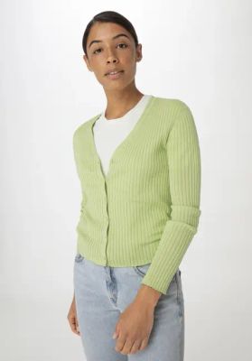 Rippstrickjacke Slim aus reiner Biobaumwolle
