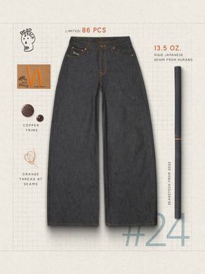 Sonic Sue Dry Deadstock 24 loose A-line jeans | Nudie Jeans