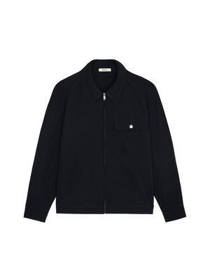 Archive Womens DNA Cotton Linen Harrington Jacket—black