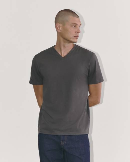 The Essential Organic V-Neck Tee | Graphite