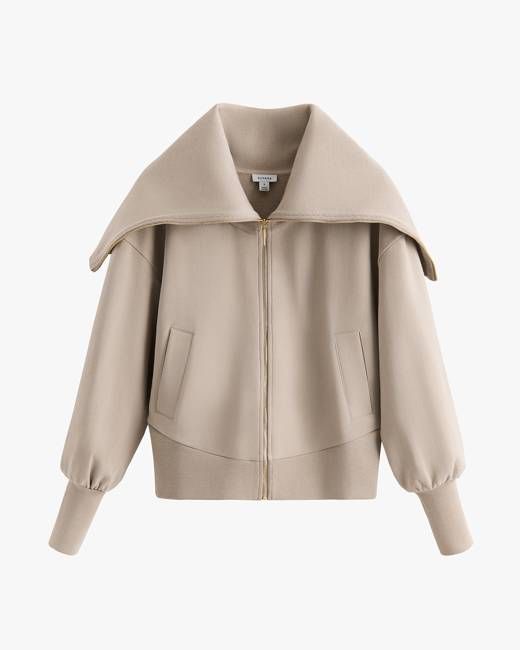 Fleece Oversized Collar Sweatshirt