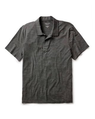 The Merino Polo in Heather Army