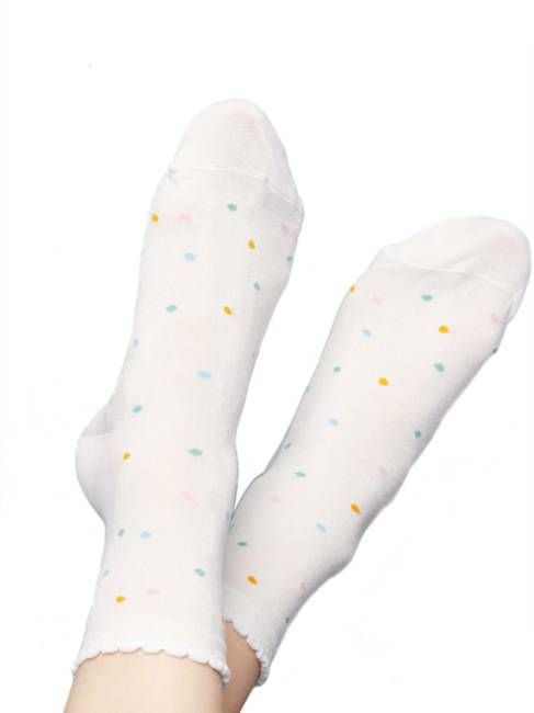Socken mit Viskose (aus Bambus-Cellulose) Konfetti weiß