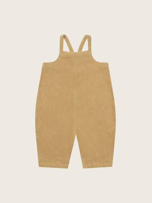 Wheat Terry Cropped Dungarees