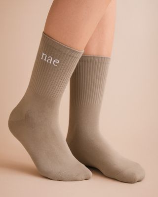 Meias Beige de Algodão Orgânico