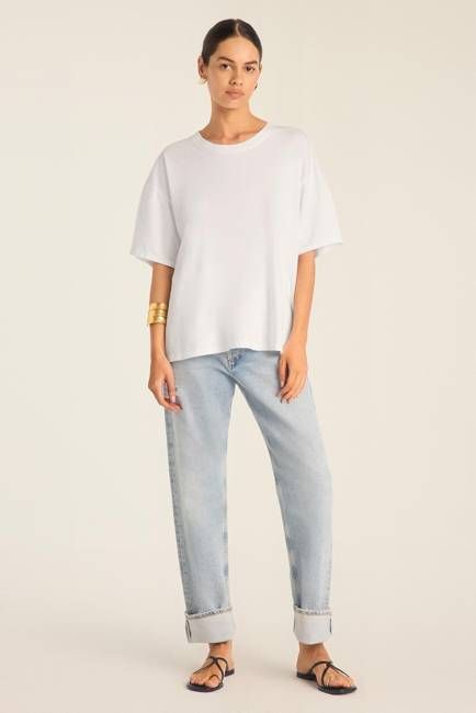 Coast Oversized Boyfriend Tee - White Cotton Jersey