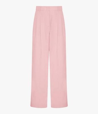 Linen Pleated Trouser | Seashell Pink