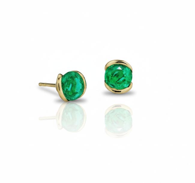 Flora Emerald Studs