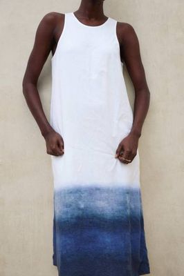 MUKARA BEDRUCKTES KLEID MARINEBLAU