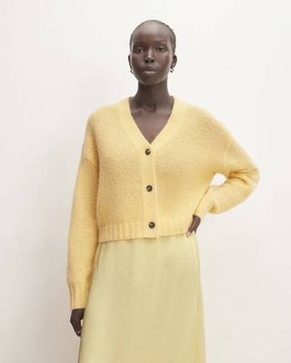 The Alpaca V-Neck Cropped Cardigan | Raffia