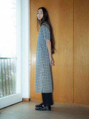 Ronja Dress Indigo Seersucker Blue/Offwhite | Nudie Jeans