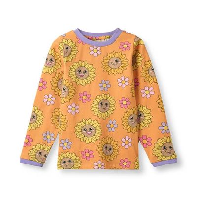 Elstar long-sleeved top with sunflowers