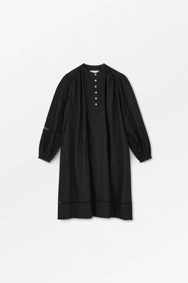 Leaf shirtdress - Black