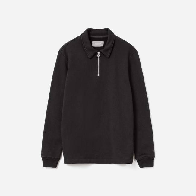 The Track Quarter-Zip Sweatshirt | Black