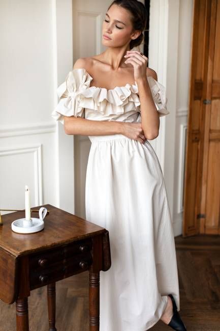 Rosette Dress - White Swan