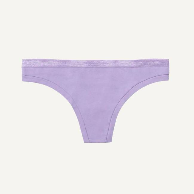 Organic Cotton Low-Rise Thong in Petal