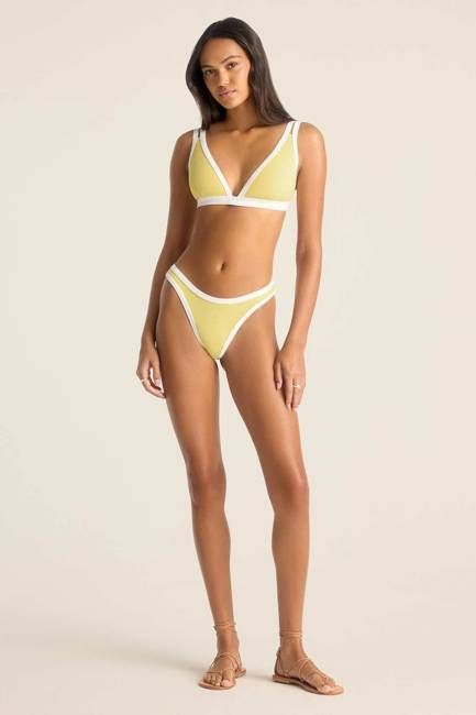 Dawn High Leg Bottom - Banana Cream Beachside Terry
