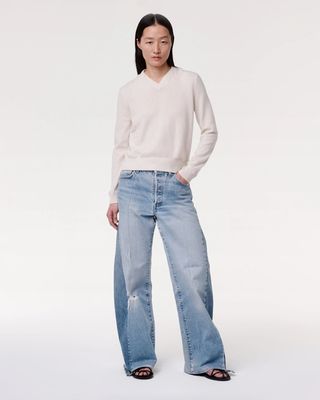 Cashmere Draped Neck Sweater | Off White