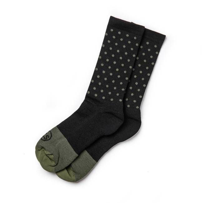 The Merino Sock in Black Dot