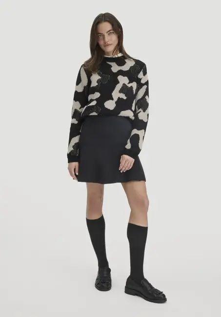 Relaxed knit skirt made from organic cotton and organic merino wool
