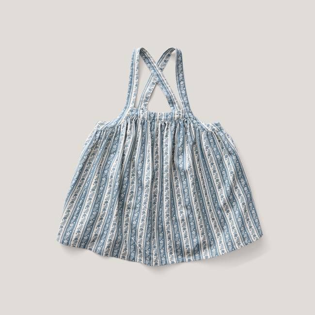 Eloise Pinafore, Lattice Print, Azul