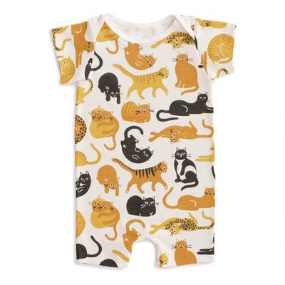 Summer Romper - Cat Friends Gold & Yellow