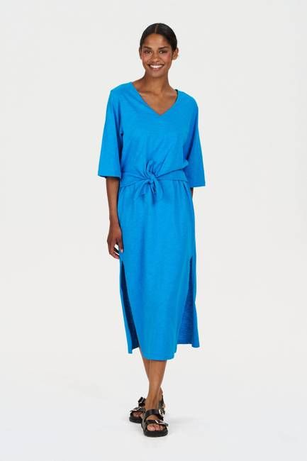 HALLIE Organic Cotton Dress - Cobalt