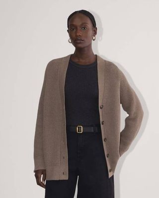The Long Cocoon Cardigan | Heather Taupe