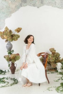 Carmen Dress, Long Sleeve, White Magnolia